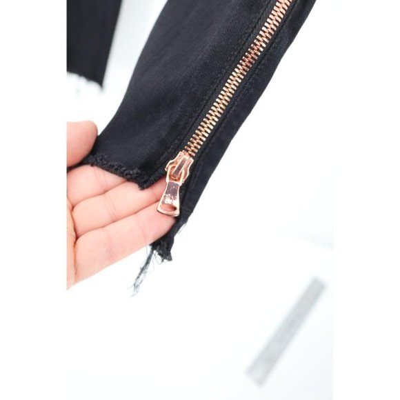 Mother jeans Women's 26 The Stunner Double Zip Ankle step fray not guilty black - Picture 4 of 15